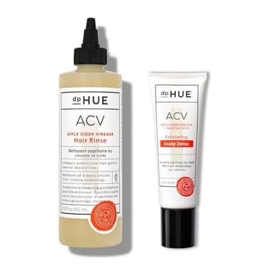 dpHUE Apple Cider Vinegar Hair Rinse (8.5 oz) + ACV Exfoliating Scalp Detox (4 oz) - Helps Soothe Dry Scalps & Activate Healthy Hair Growth