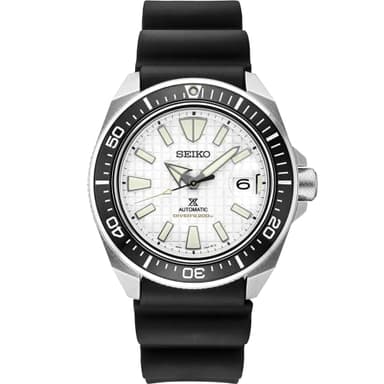 SEIKO SRPE37 Automatic Dive Watch for Men - Prospex Collection - White Dial, LumiBrite Hands, Magnified Date Calendar - 200M Water Resistant