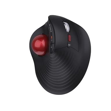 JOMAA Wireless Vertical Trackball Mouse - Ergonomic Design, 3-Device Switching, 2.4G/Bluetooth 5.0, Rechargeable Type-C, Adjustable DPI, Compatible with Windows/macOS/iOS/Android (RED)