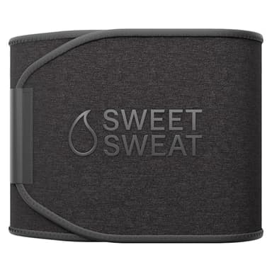 Sports Research Sweet Sweat Waist Trimmer (Core Series) - Premium Sweat Enhancing Fitness Band for Women & Men - Adjustable Fit · Latex-Free Neoprene - Matte Black, Medium