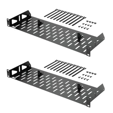 Tecmojo 1U Rack Shelf,19 inch Rack Shelf 6 inch Depth,Rack Mount Shelf with Anti-Slip Stops,Server Rack Shelf and Network Shelf for 19 in Equipments, 55lbs Capacity of Vented 1U Shelf,No Lip(2 Pack)
