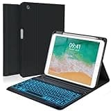 BLUTLOTUS Keyboard case for iPad 5th/6th Generation 2017/2018, 9.7 Inch iPad Air 2 Case, Removable Wireless Backlit Detachable Keyboard, Folio Smart Cover(Black)