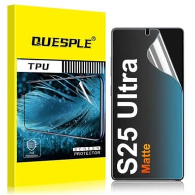 QUESPLE 2 Pack for Samsung Galaxy S25 Ultra Matte Screen Protector [Not Glass], HD Clear, Anti-Scratch, Anti-Glare, Support Fingerprint Unlock