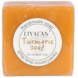 LIYALAN Turmeric Soap Bar for Face Body Smooth Skin,Deep Cleansing, Natural Vegan Handmade Soap Sensitive Skin Formula