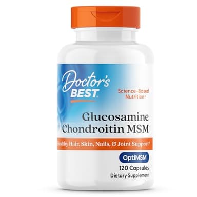 Doctor's Best Glucosamine Chondroitin Msm with OptiMSM Capsules, Supports Healthy Joint Structure, Function & Comfort, Non-GMO, Gluten Free, Soy Free, 120 Count (Pack of 1)