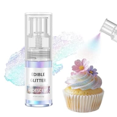 Mtcolors 10g Iridescent Edible Glitter Spray - Food Grade Luster Spray for Cocktails, Edible Shimmer Powder for Drinks, Cupcakes, Strawberries, Chocolate