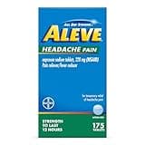 Aleve Headache Pain Reliever & Fever Reducer Tablets, Naproxen Sodium, for Headache, Pain Medicine for Adults, Headache Pain Relief Pills, 175 Count