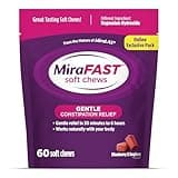 MiraFAST Soft Chews, from The Makers of MiraLAX, Gentle Constipation Relief in 30min-6hrs, Fast Acting Laxative, Stimulant Free Saline Laxative, Magnesium Hydroxide, Mixed Berry Flavor, 60ct