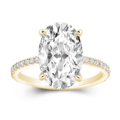 Effinny 3.5ct Elongated Oval Cut Moissanite Engagement Ring for Women,Genuine D Color VVS1 Clarity,925 Sterling Silver Promise Ring for Wedding,Daily,Travel,Party(8)