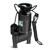 1/3HP Submersible Sewage Effluent Pump, Cast Iron Construction Utility Pump, 23FT 3300 GPH Automatic Float Switch, Sump Pump for Basement, Residential Sewage,120V