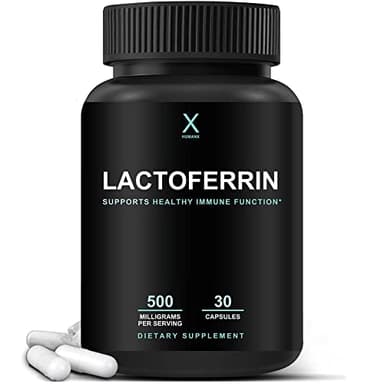 HUMANX Lactoferrin 500mg - Powerful Serving Size (Gluten Free, Non GMO, Soy Free Supplements) - A Component in Colostrum - USA Made, Supports Healthy Immunity, Iron Utilization & Absorption
