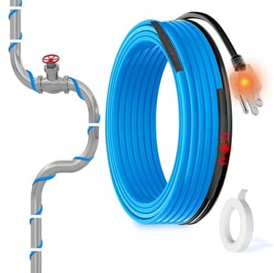 MAXKOSKO 6 Ft. 120 V Heating Cable for Pipe Freeze Protection, Self-Regulating Heat Tape for Water Pipes for Metal and Plastic Pipes, Energy-Saving Heat Trace Cable Keeps Water Flowing at -40 °F