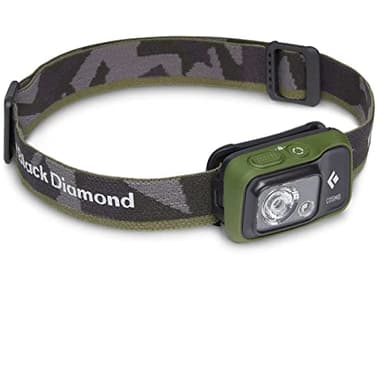 BLACK DIAMOND Cosmo 350 Headlamp | 350 Lumens, 3X AAA Batteries (Included) | Dual Power Options | Waterproof, Dimmable Light for Camping & Hiking | Dark Olive
