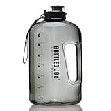 MYSHAKER 1 Gallon Water Jug with Flip-top Lid and Handle Strap, Leak-proof BPA Free Reusable Time Marker Reminder Large Capacity Gallon Water Bottle for Outdoor Sports Fitness Gym Hiking