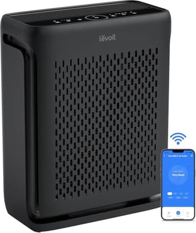 LEVOIT Air Purifier for Home Large Room Up to 1073Ft² with Air Quality Monitor, AHAM VERIFIDE, Smart WiFi, Washable Pre-Filter, HEPA Sleep Mode for Pets, Allergies, Dust, Pollen, Vital 100S-P, Black