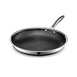 HexClad Hybrid Nonstick 12-Inch Frying Pan, Stay-Cool Handle, Dishwasher-Friendly, Oven-Safe Up to 900°F, Induction-Ready, Compatible with All Cooktops