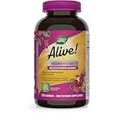 Nature's Way Alive! Women’s 50+ Daily Gummy Multivitamins, Supports Multiple Body Systems*, Supports Healthy Heart, Brain & Bones,* B-Vitamins, Mixed Berry Flavored, 130 Gummies (Packaging May Vary)