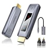 Wireless HDMI Transmitter and Receiver 4K Decode 1080P Output 2.4G/5G Plug&Play Portable Extender, 165FT Full HD Display Adapter for TV Box/Streaming Media Video/Laptop/Projector/Monitor/Camera Gray