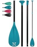 ZLX SUP Paddle - Premium Quality 3&4-Piece Adjustable Aluminum Board Paddle Kayak Paddle with Glass Fiber Blade - Ideal for Surfing, Floating, Water Sports (Single Paddle-Blue)