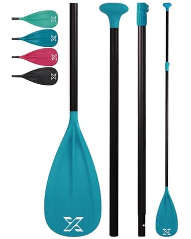 ZLX SUP Paddle - Premium Quality 3&4-Piece Adjustable Aluminum Board Paddle Kayak Paddle with Glass Fiber Blade - Ideal for Surfing, Floating, Water Sports (Single Paddle-Blue)