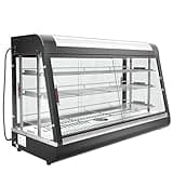 Countertop Food Warmer,48" Three Tier Commercial Warmers for Food Display, Glass case, with LED Lighting Removable Shelves Pastry for Buffet Restaurant