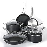 Babish 10 Piece Hard Anodized Laser Titanium Forever Non Stick Technology Durable Pots and Pans Cookware Set - Black
