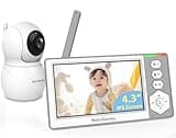 Baby Monitor with Camera and Audio, 4.3'' Video Baby Monitor with 1000ft Long Range and 30-Hour Battery, Baby Monitor No WiFi, Remote Pan-Tilt-Zoom, Night Vision, ECO Mode, 2-Way Talk