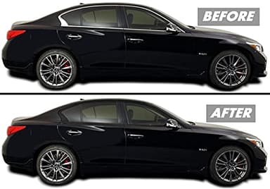 SlickMod Chrome Delete Blackout Vinyl Overlay for 2014-2022 Infiniti Q50 Q50S Sedan Window Trim (Gloss Black)