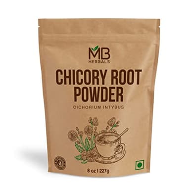 MB Herbals Instant Chicory Root Powder 227 Gram (0.5 lb / 8 oz) | Roasted & Granulated | Gluten Free | Instantly Dissolves in Hot Water and Milk