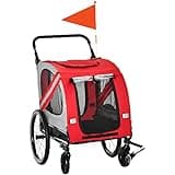 Aosom 2-in-1 Pet Bike Trailer for Small Dogs, Road-Visibility Bicycle Stroller, Weather-Strong Bike Wagon Trailer Sidecar Attachment, Red