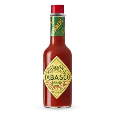 TABASCO® Brand Cayenne Garlic Pepper Sauce, Mild Hot Sauce, Glass Bottle, Smoky & Zesty Blend with Savory Garlic, Bold Flavor, Great for Italian Dishes & More, 5 Fl Oz (Pack of 1)