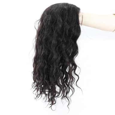 IVGTOP Silk Base Virgin Human Hair Wig for Women Silk Top with Clips in Natural Scalp Natural Hairline (Natural Black, 14inch)