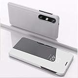 Asdsinforu Compatible with LG Velvet 5G Case Slim Stylish Luxury Make Up Mirror Case Multi-Function Flip with Stand Case Compatible with LG Velvet 5G Mirror PU Silver QH
