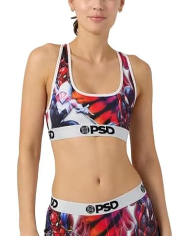 PSD Women's Spider-Man Triad Sports Bra, Multi, L