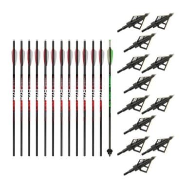 Killer Instinct Crossbows Hypr 20-inch Crossbow Bolts (6-Pack) Bundle with Decocking Bolt and Broadhead (3-Pack) (7 Items)