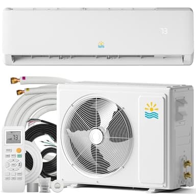 Mini Split AC/Heating System - 18000 BTU Mini Split AC Unit Inverter Heating and Cooling, 19 SEER2 230V Energy Efficient Ductless Air Conditioner Up to 1250sq.ft, Pre-charged System Mother's Day