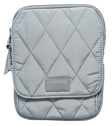 Vera Bradley Women's Cotton on a Roll Makeup Brush & Pencil Case Crossbody Purse, Standard Size, Sea Salt Blue., One Size