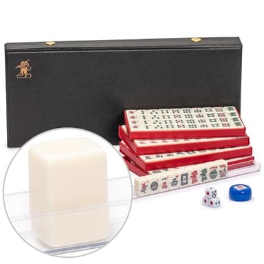 Yellow Mountain Imports Mini American Mahjong Travel Game Set with Nylon Case, Racks, Wind Indicator and Dice