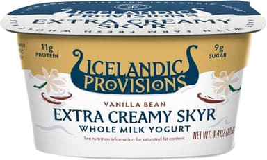 Icelandic Provisions, Yogurt Skyr Whole Milk Vanilla Bean, 4.4 Ounce