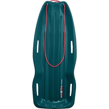 Retrospec Retrorider Plastic Snow Sled for Kids and Adults - Toboggan Style with Pull Rope, Cold-Resistant Construction & Hard Bottom for Fast Downhill Rides