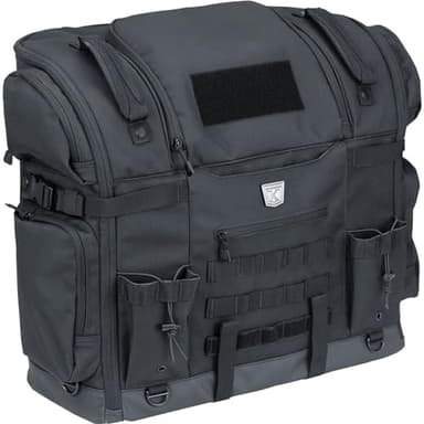 Kuryakyn 5723 Titan Pet Palace: Portable Weather Resistance and Heat Reducing Motorcycle Dog/Cat Carrier Crate for Touring Seat, Black Large