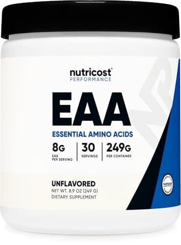 Nutricost EAA Powder 30 Servings (Unflavored) - Essential Amino Acids - Non-GMO, Gluten Free, Vegetarian Friendly