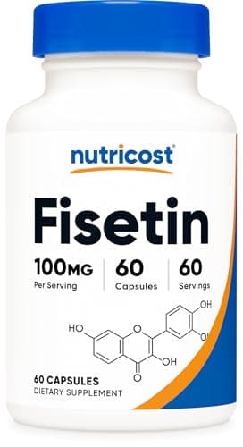 Nutricost Fisetin Capsules 100mg, 60 Capsules - Natural Polyphenol Antioxidant - Non-GMO, Gluten Free, and Vegan Friendly Supplement