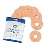 RightCare CGM Adhesive Patches Pre-Cut for Freestyle Libre 2 &3 and Lingo, Waterproof Adhesive Medical Tape, Uncovered Circle Protective Patches, Tan, Bag of 25