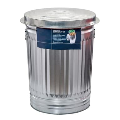 31-Gallon Galvanized Steel Trash Can with Tight-Fitting Lid, Rodent Proof Weather Resistant Heavy Duty Metal Garbage Can, Wire Handles for Yard Waste Pet Food Storage, 2026 Home Outdoor Essential