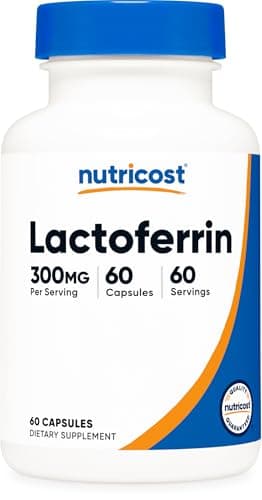 Nutricost Lactoferrin Capsules (60 Capsules, 300mg) Third-Party Tested, Gluten-Free, Vegetarian, GMP Compliant, Non-GMO Product - 60 Servings