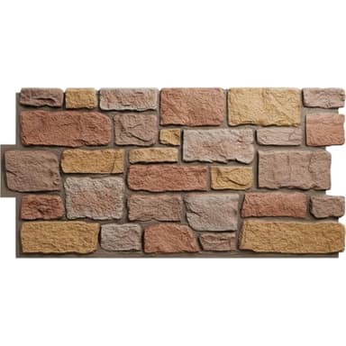 EverStone Cobblestone Faux Stone Panel, 48"W x 23 3/4"H x 1 1/8"D, Charleston Color