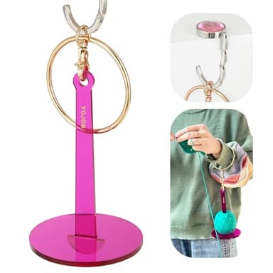 YOJOB Portable Wrist Yarn Holder for Crocheting & Knitting, Without Tangling Yarn Spinner for Yarn Balls and Cake, Ideal Crochet Kit for Crafters (Magenta)