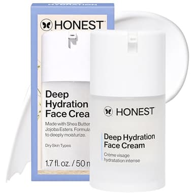 Honest Beauty Deep Hydration Face Cream for Dry Skin, Hydrates and Supports Natural Moisture Barrier, Hypoallergenic, Gentle Sensitive, 1.7 fl oz