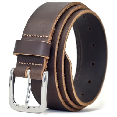 Ashford Ridge 35mm Real Leather Belt - Made in Dorset, England - Mens - Womens - Unisex for Jeans and Trousers - Brown 2XL (Nickel Free)